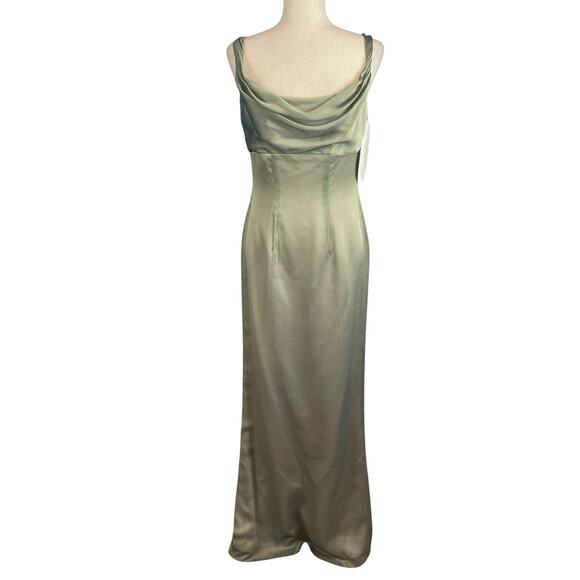 Watters & Watters Gown Dress Sleeveless Draped Neckline Light Green Size 4 NWT - Picture 2 of 7